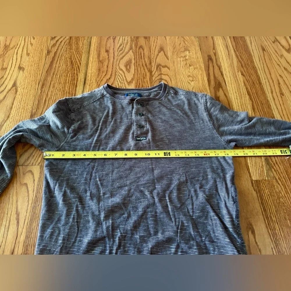 Ralph Lauren Boys Large 14/15 Black Striped Henley Shirt